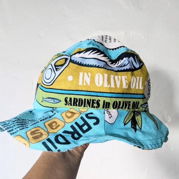 Trader Joe's SARDINES Market Bucket Hat Retro Rare - Picture 2 of 4